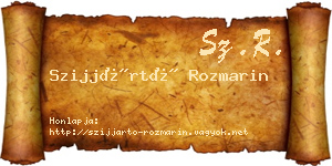 Szijjártó Rozmarin névjegykártya